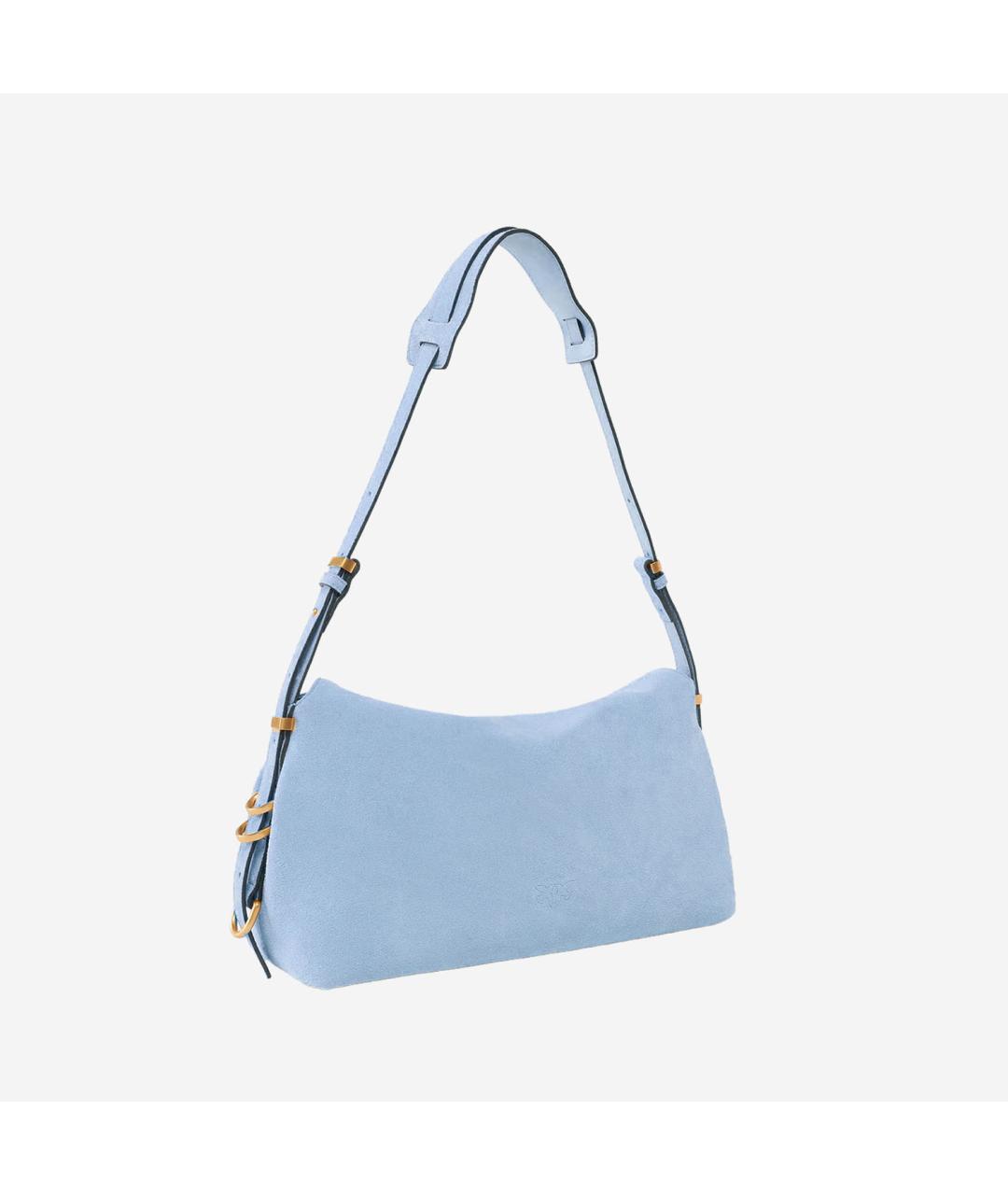 PINKO Голубая замшевая сумка через плечо, фото 2