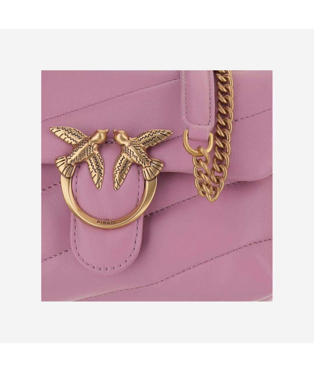 PINKO Фиолетовая кожаная сумка через плечо, фото 4