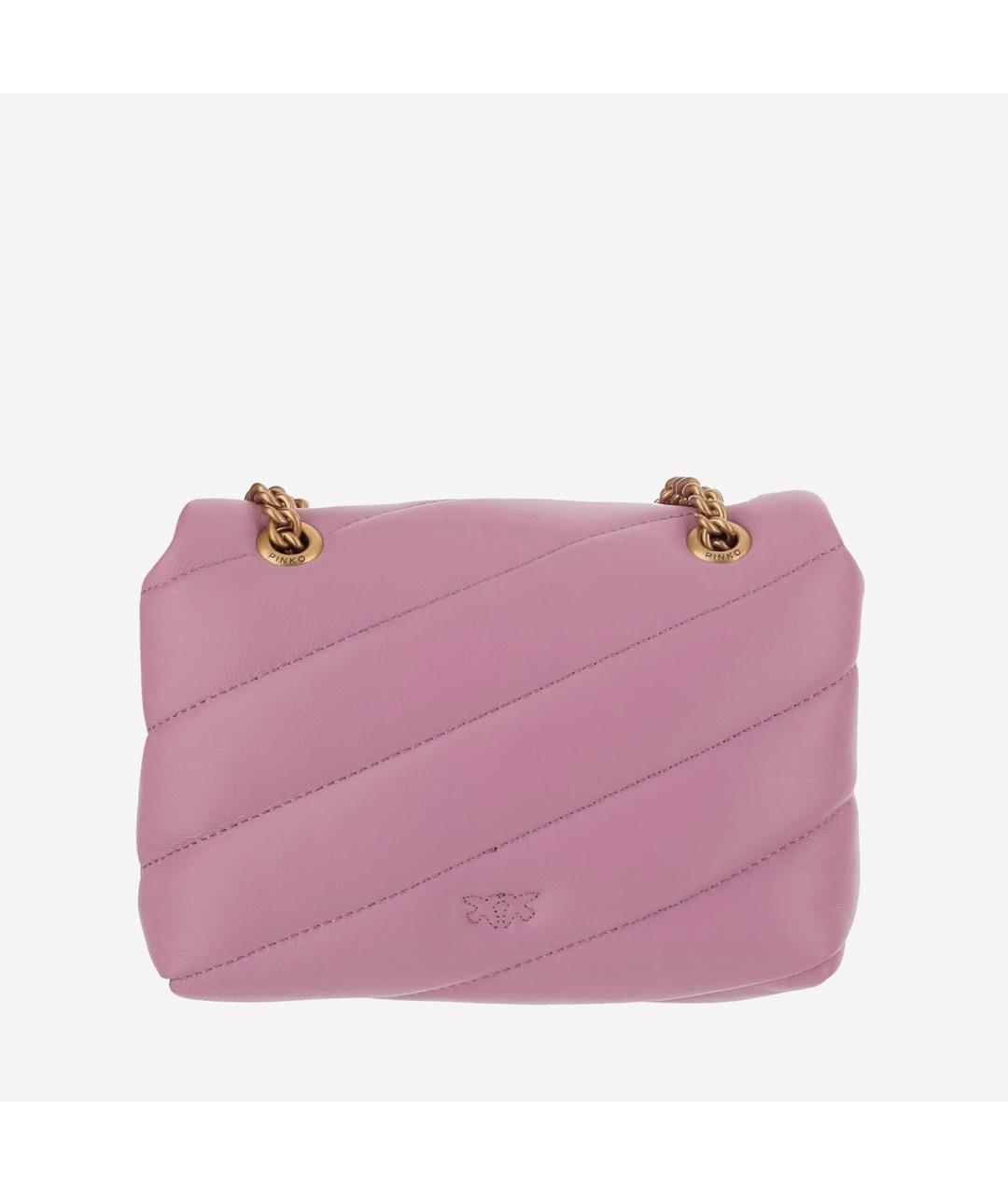 PINKO Фиолетовая кожаная сумка через плечо, фото 3