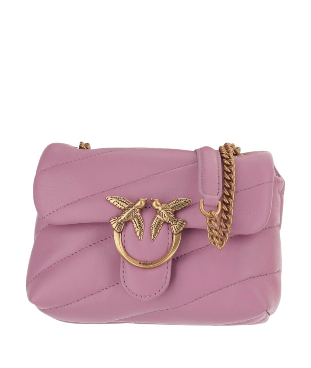 PINKO Фиолетовая кожаная сумка через плечо, фото 1