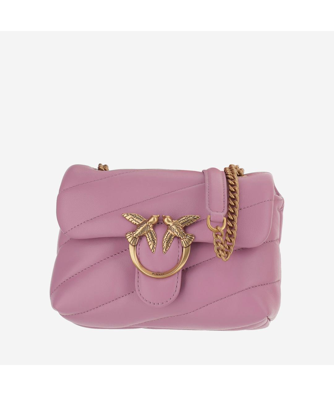 PINKO Фиолетовая кожаная сумка через плечо, фото 5