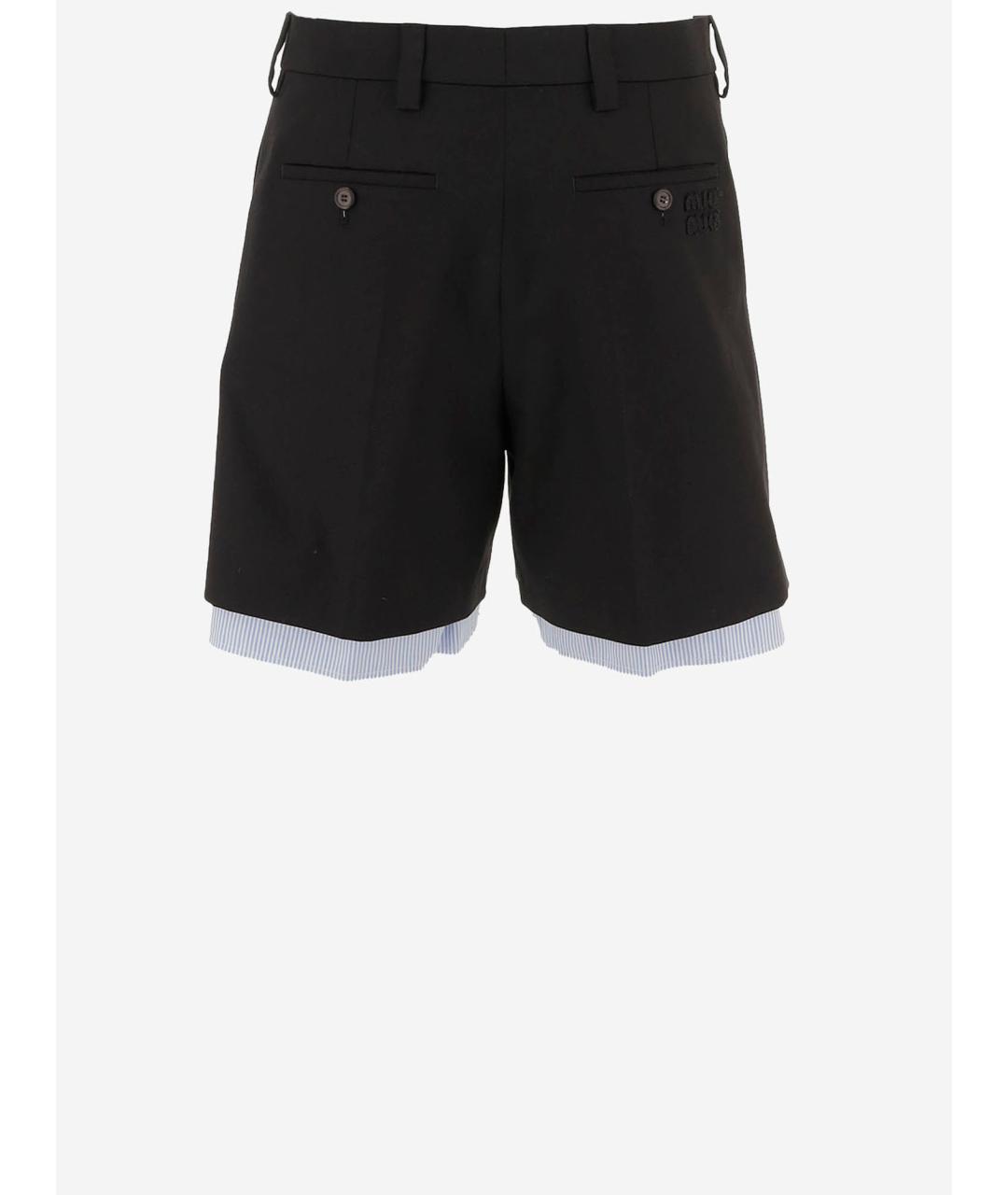 MIU MIU Черные хлопковые шорты, фото 2