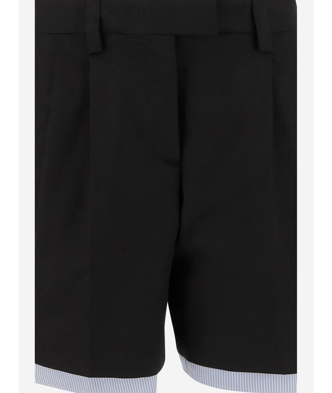 MIU MIU Черные хлопковые шорты, фото 3