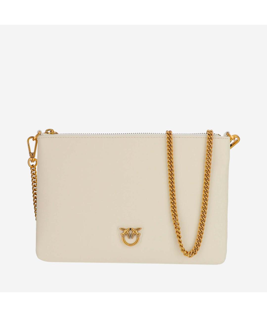 PINKO Белая кожаная сумка через плечо, фото 5