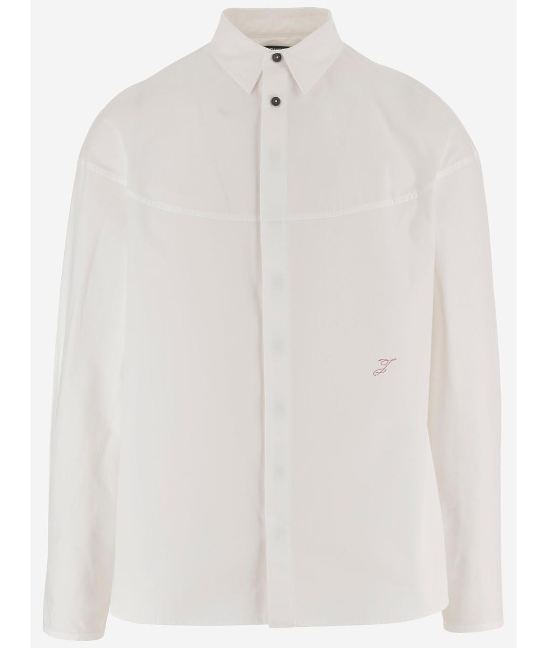 JACQUEMUS Белая хлопковая кэжуал рубашка, фото 4