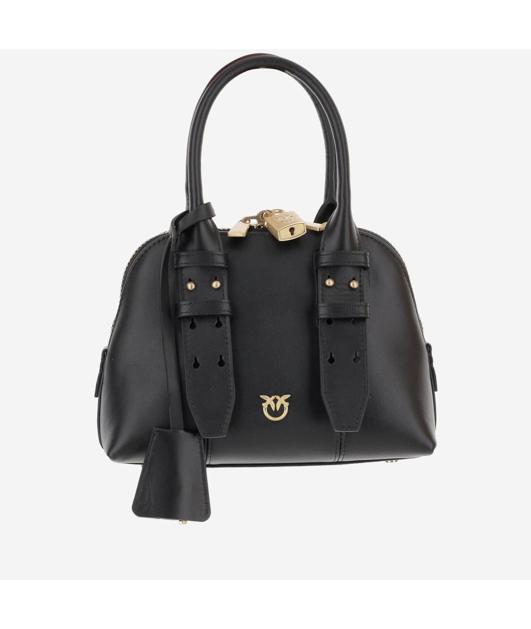 PINKO Черная кожаная сумка тоут, фото 5