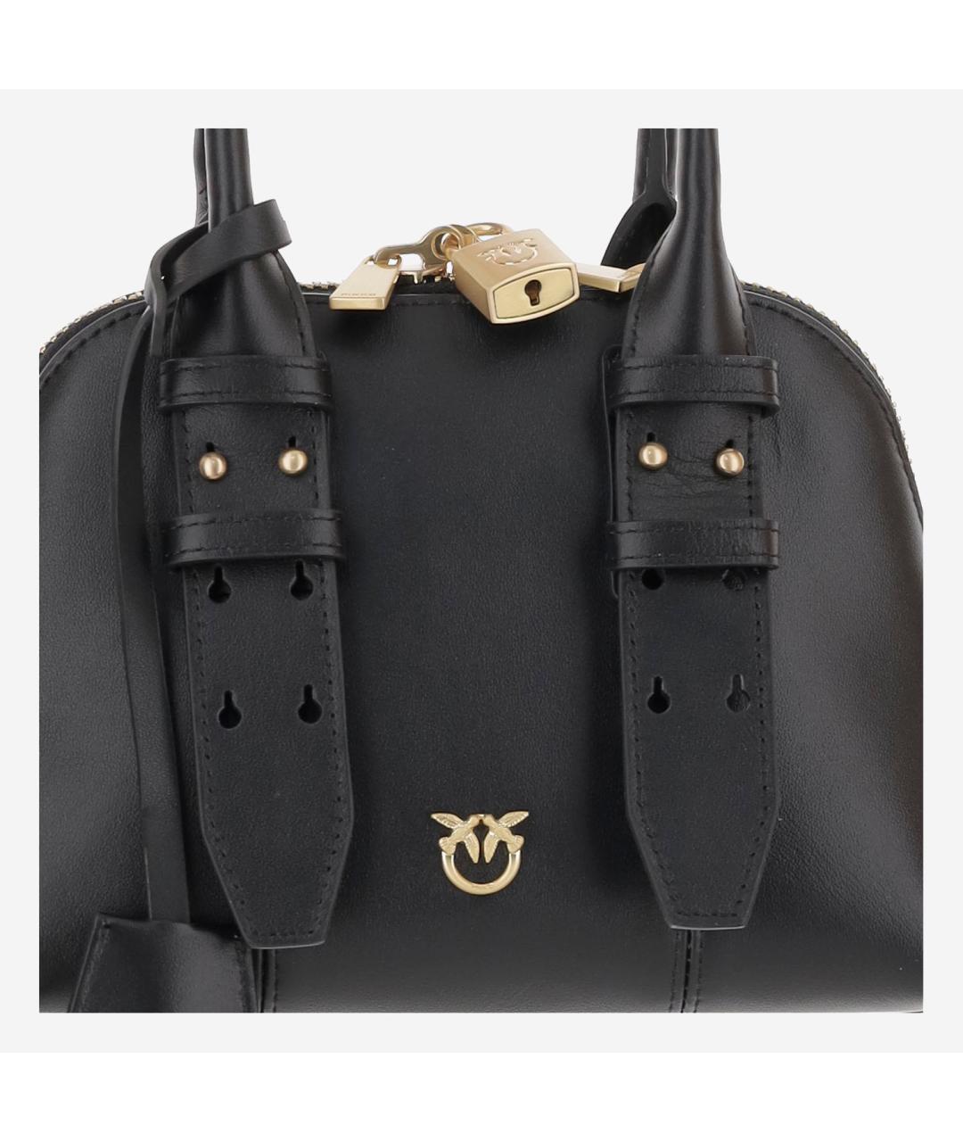 PINKO Черная кожаная сумка тоут, фото 4