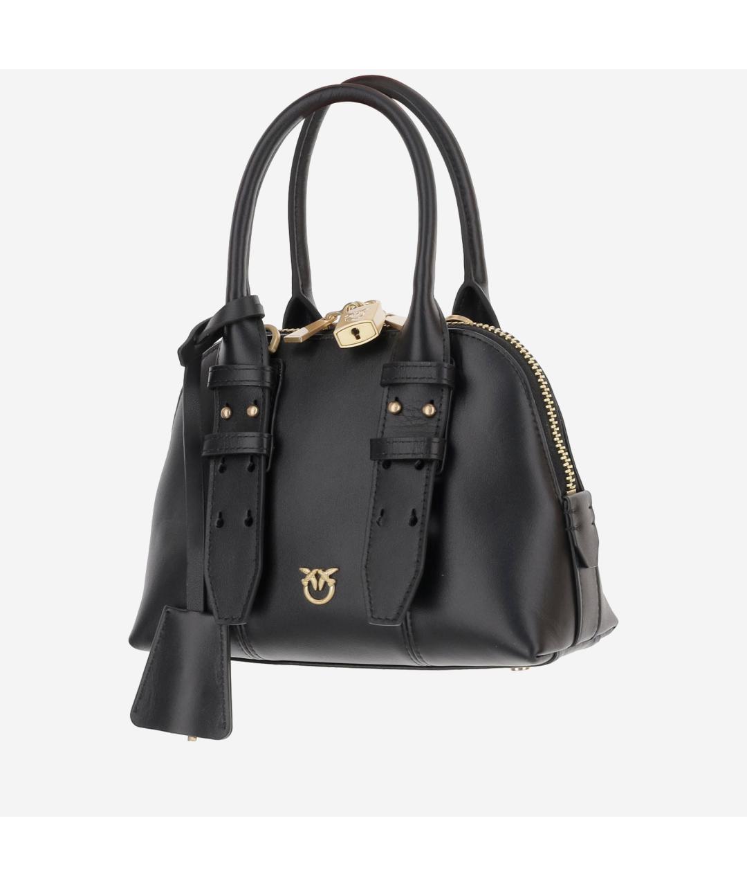 PINKO Черная кожаная сумка тоут, фото 2