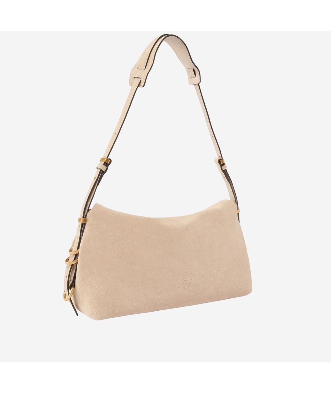 PINKO Бежевая замшевая сумка через плечо, фото 2