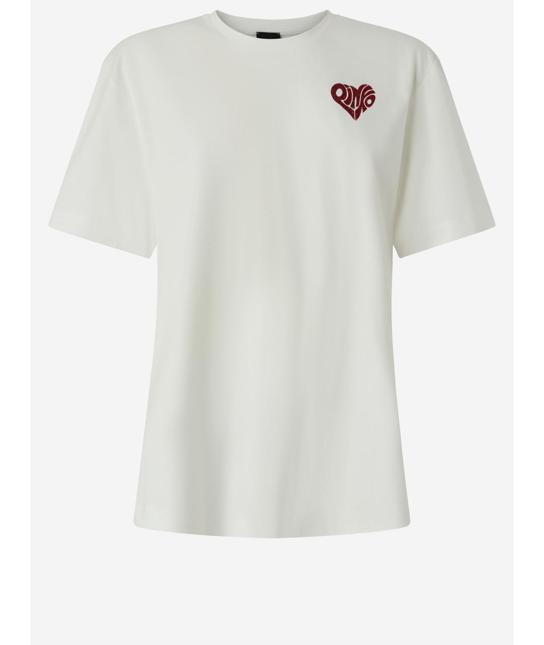 PINKO Белая хлопковая футболка, фото 4