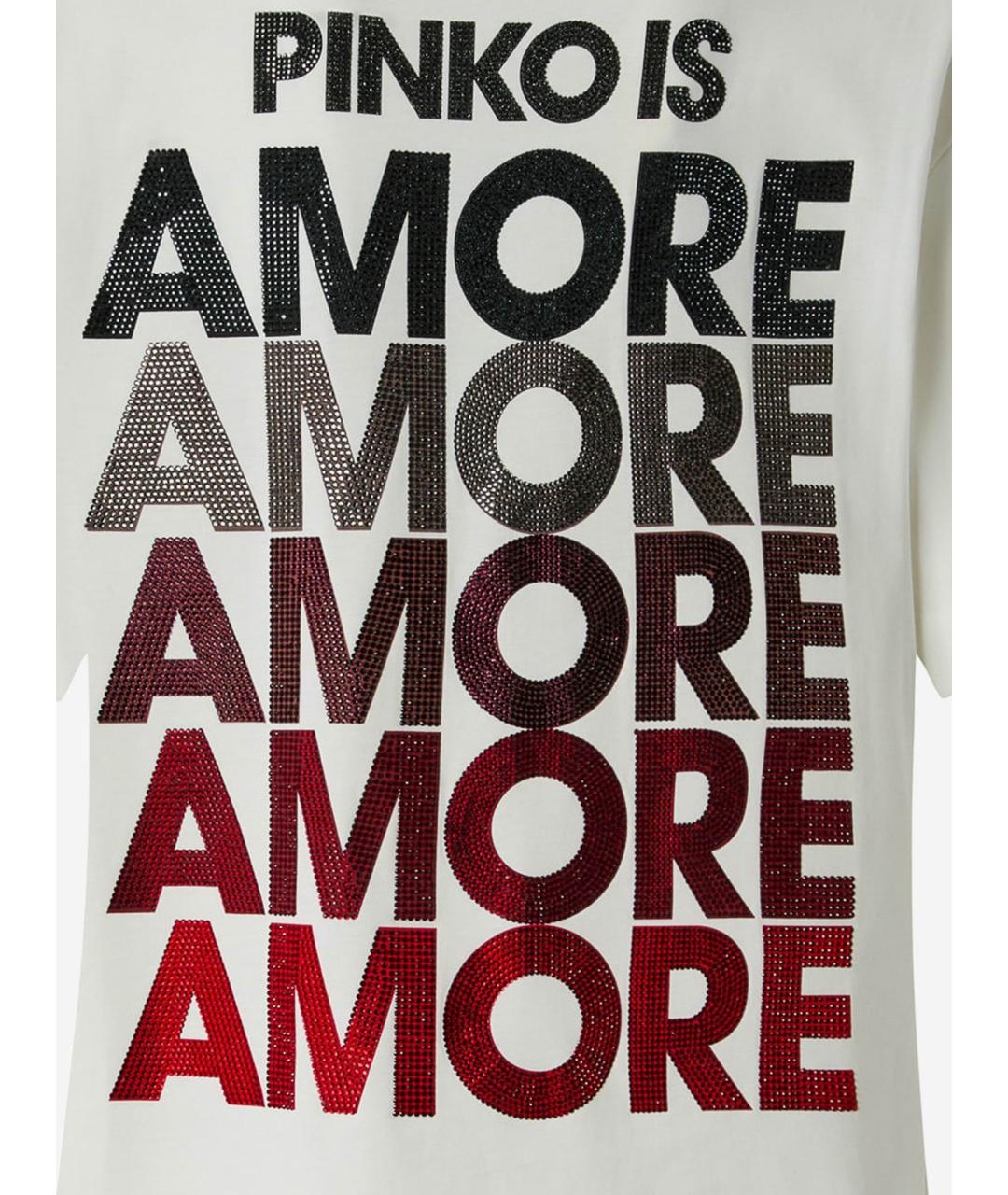 PINKO Белая хлопковая футболка, фото 3