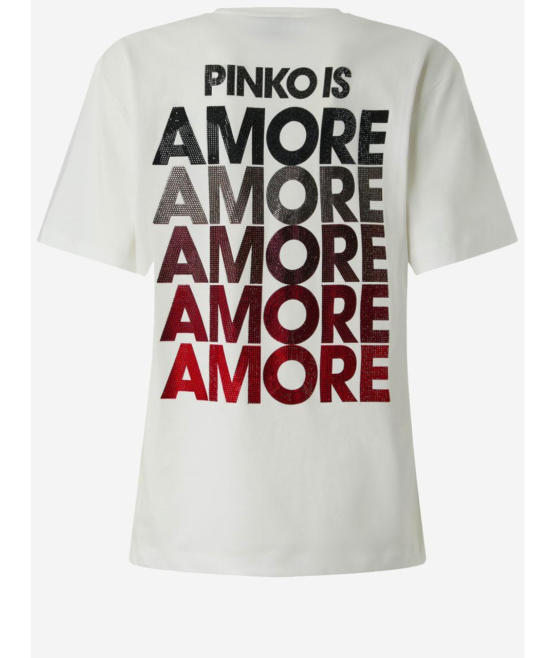 PINKO Белая хлопковая футболка, фото 2