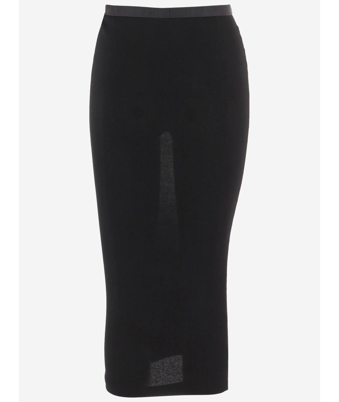 VALENTINO Черная вискозная юбка миди, фото 2