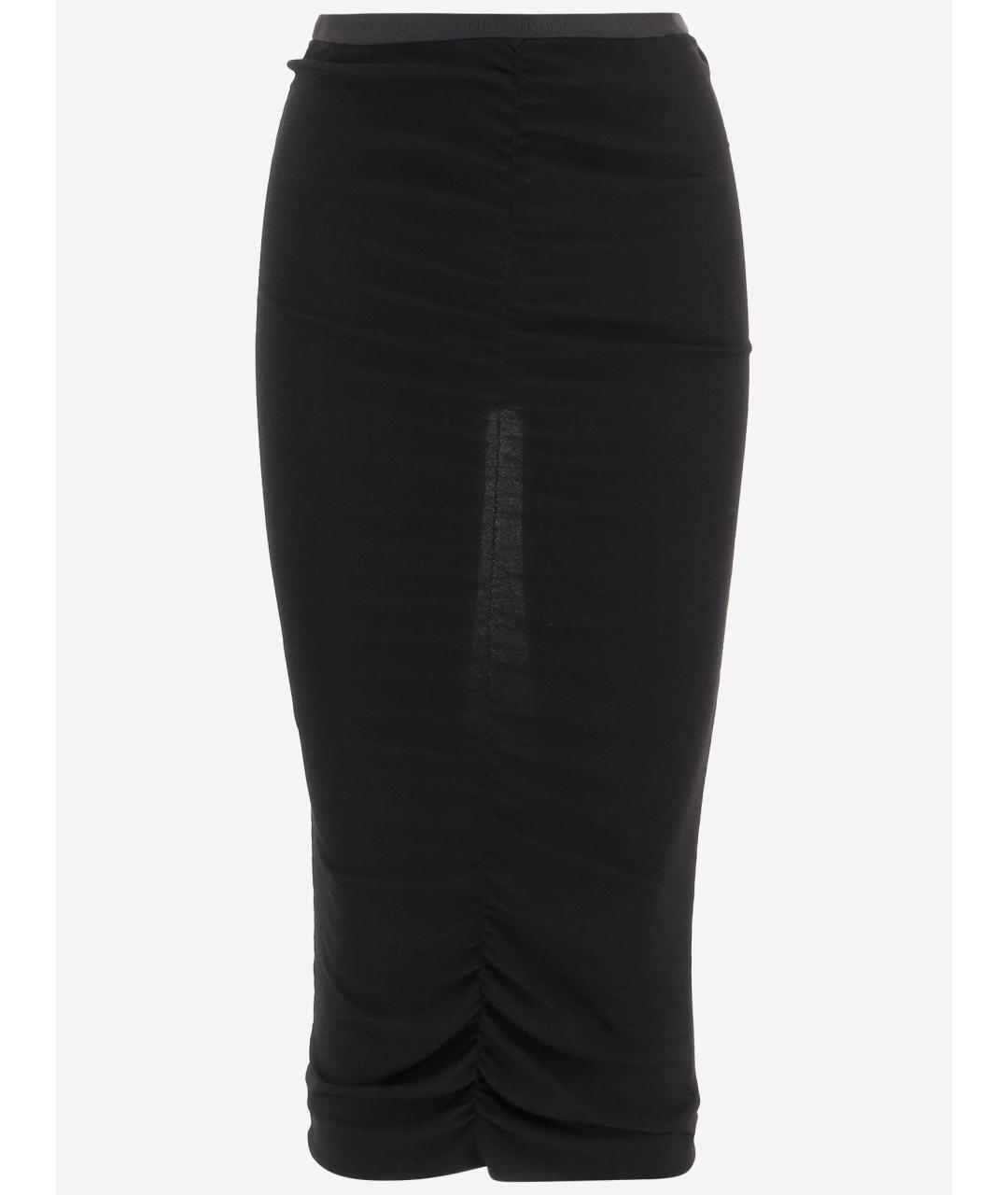 VALENTINO Черная вискозная юбка миди, фото 4