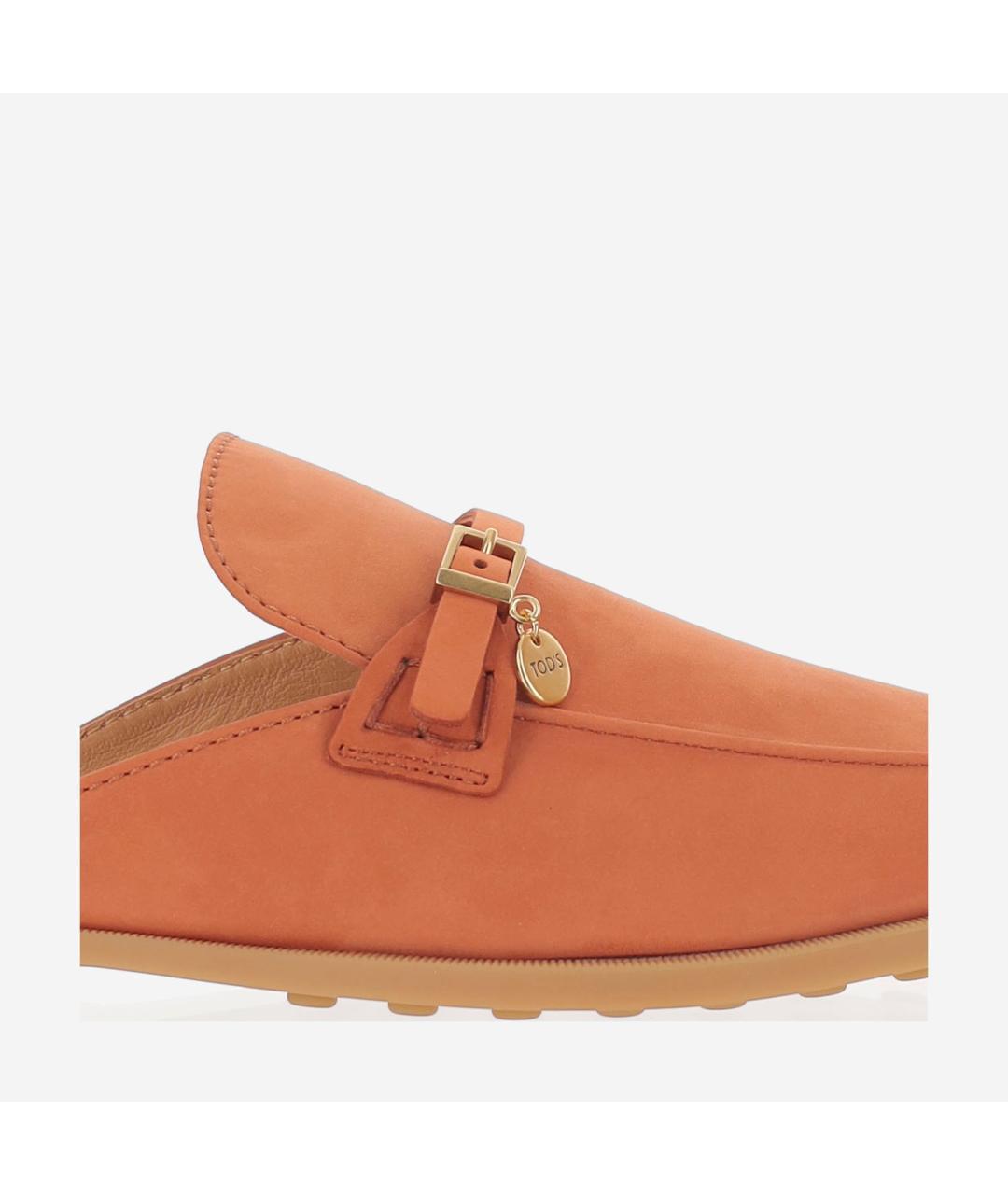 TOD'S Оранжевое замшевые мюли, фото 5