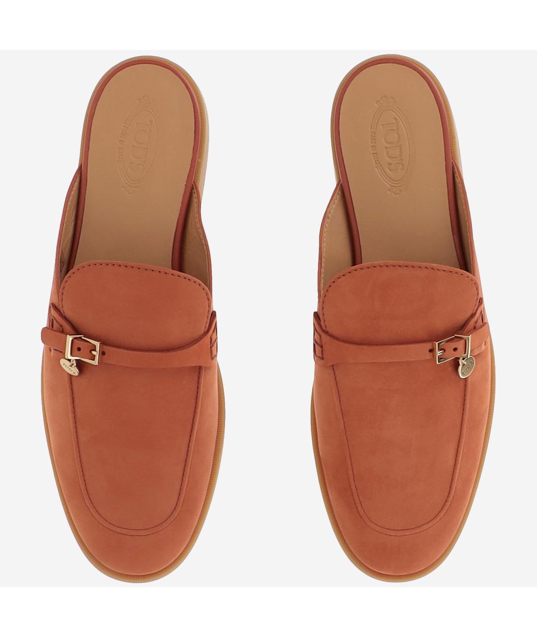 TOD'S Оранжевое замшевые мюли, фото 2