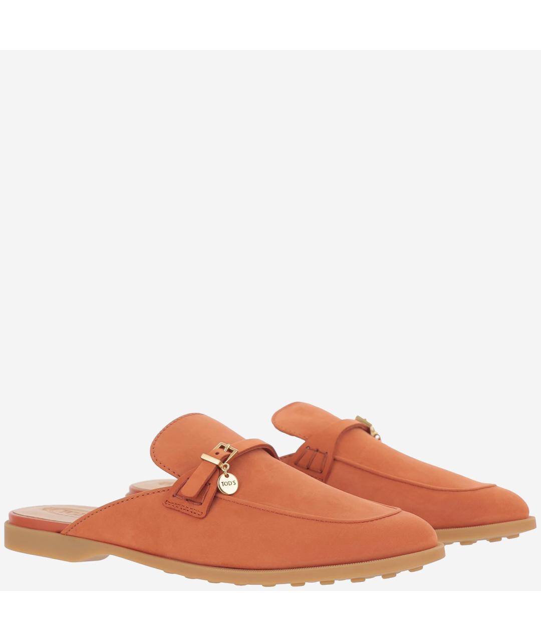 TOD'S Оранжевое замшевые мюли, фото 3