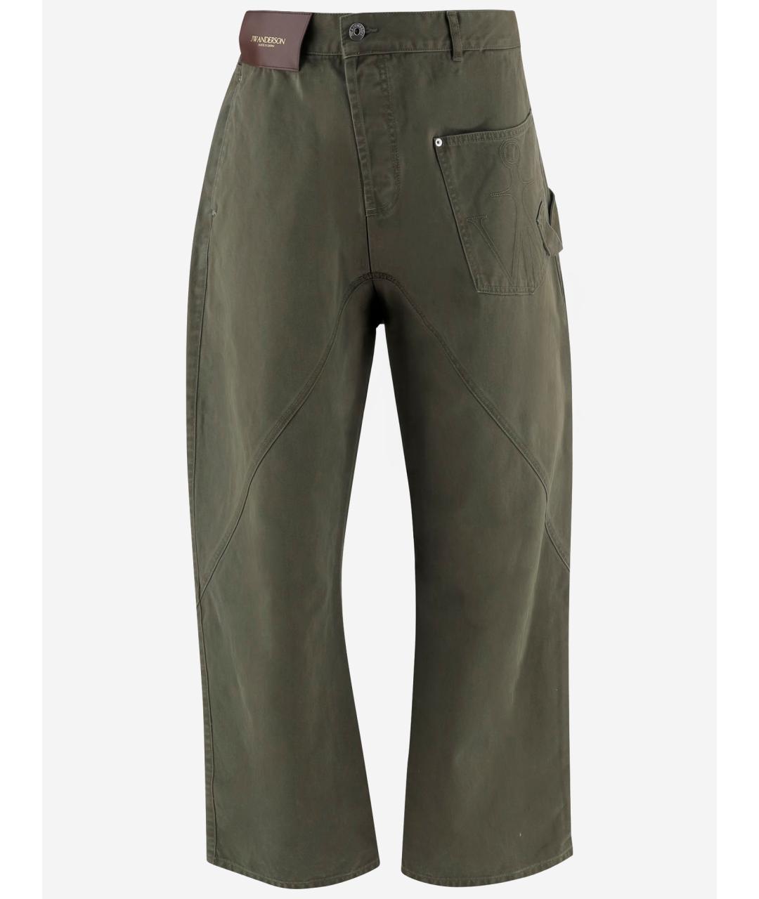 J.W.ANDERSON Зеленые хлопковые прямые джинсы, фото 4