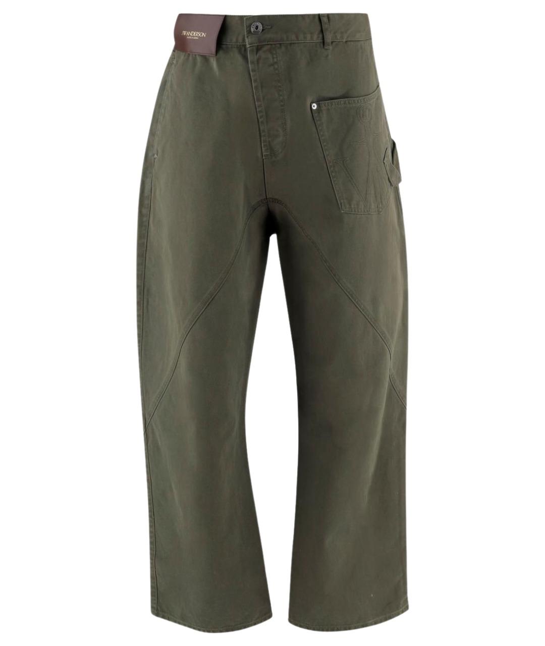 J.W.ANDERSON Зеленые хлопковые прямые джинсы, фото 1