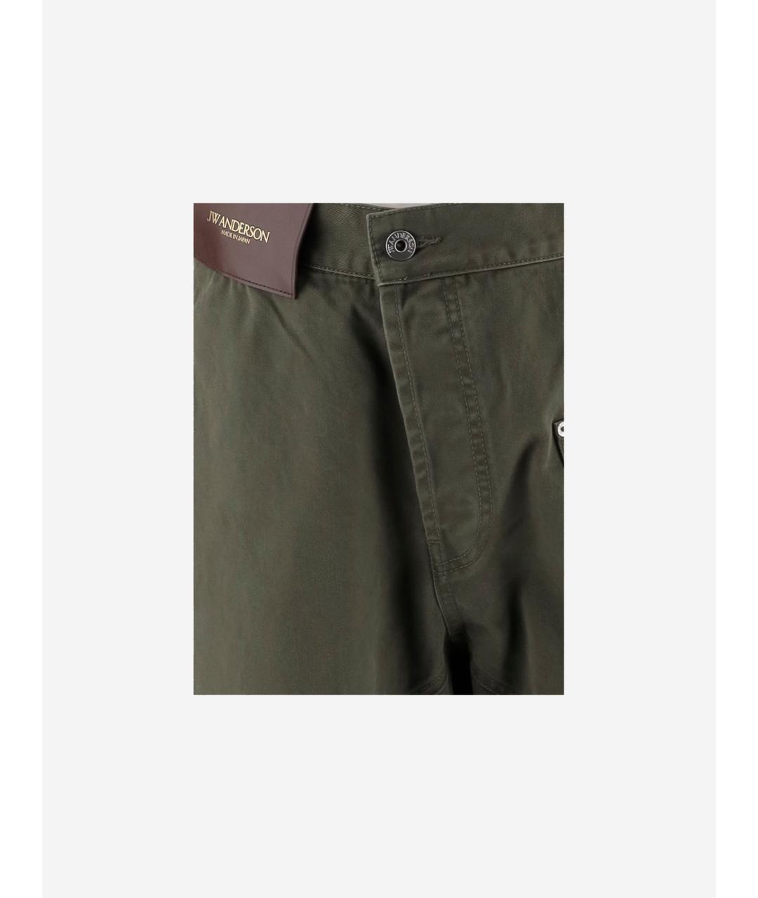 J.W.ANDERSON Зеленые хлопковые прямые джинсы, фото 3