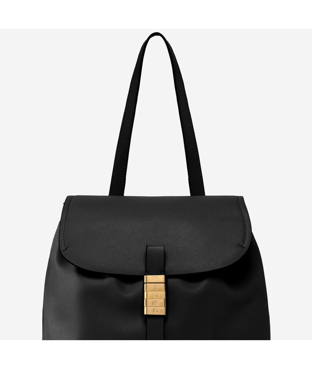 PINKO Черный кожаный рюкзак, фото 3