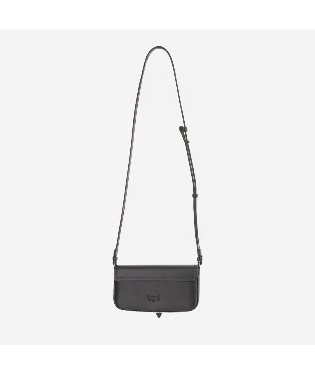 PINKO Черная кожаная сумка через плечо, фото 3