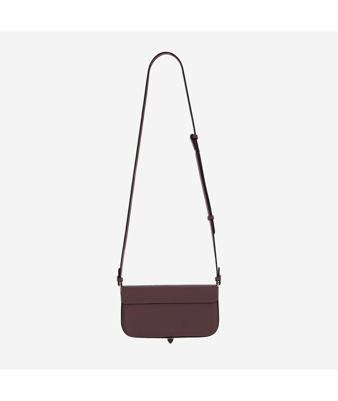 PINKO Бордовая кожаная сумка через плечо, фото 3