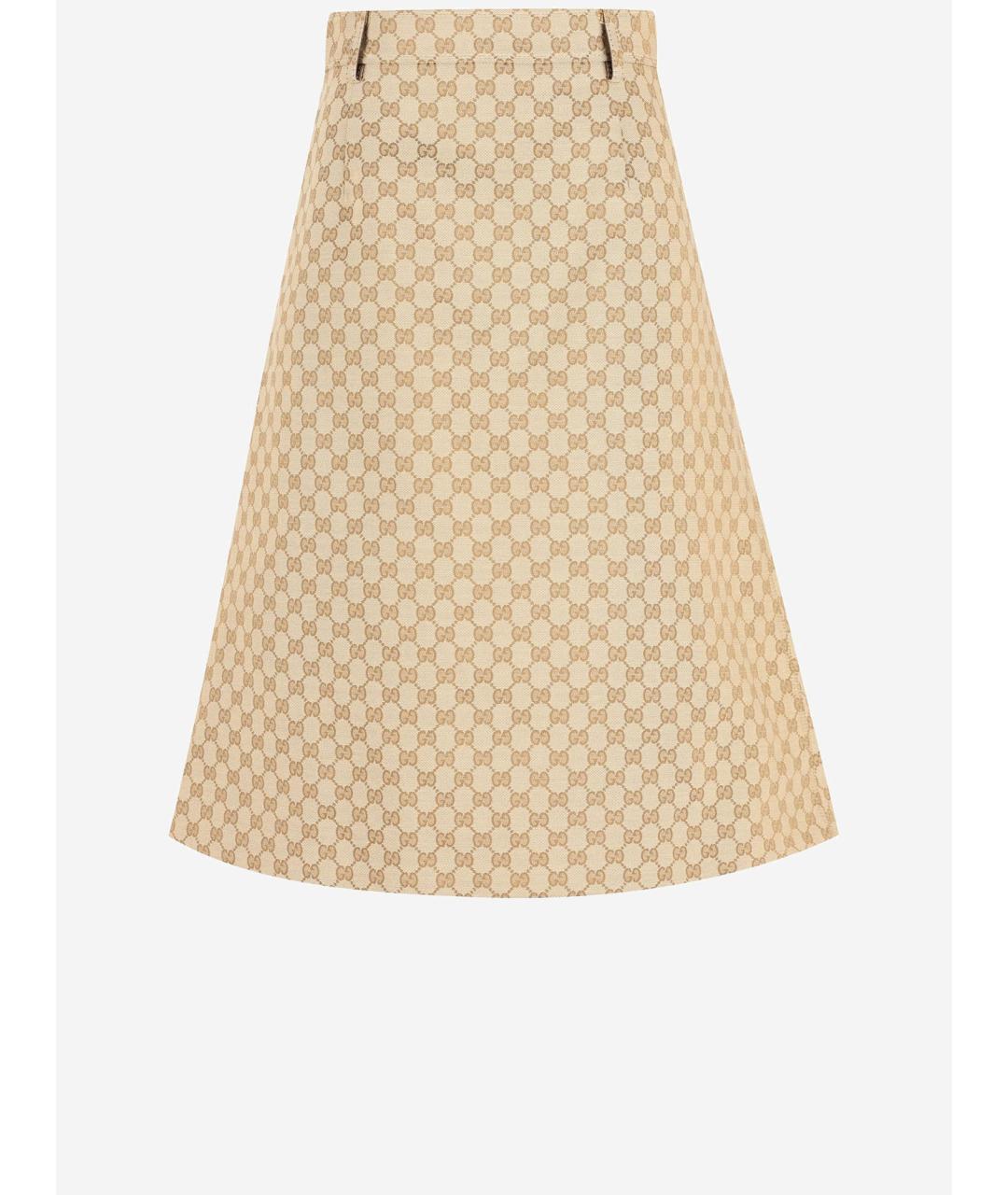 GUCCI Бежевая синтетическая юбка миди, фото 4