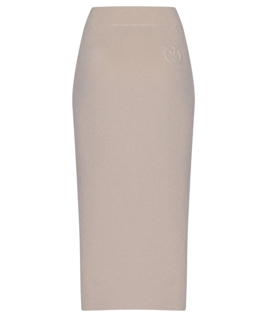 PINKO Бежевая вискозная юбка миди, фото 1