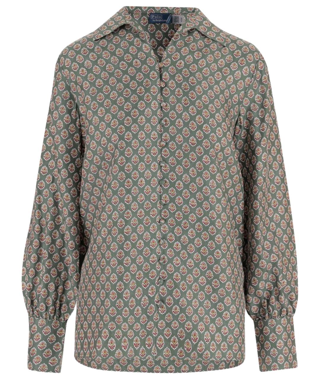POLO RALPH LAUREN Зеленая шелковая рубашка, фото 1