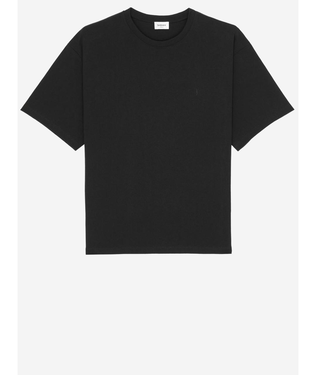 SAINT LAURENT Черная хлопковая футболка, фото 4