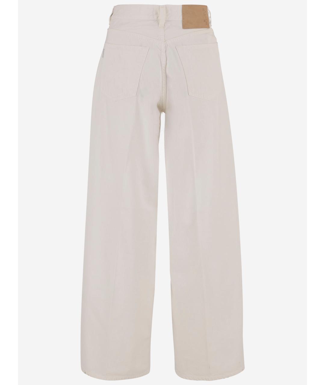 HAIKURE Белые хлопковые прямые джинсы, фото 2