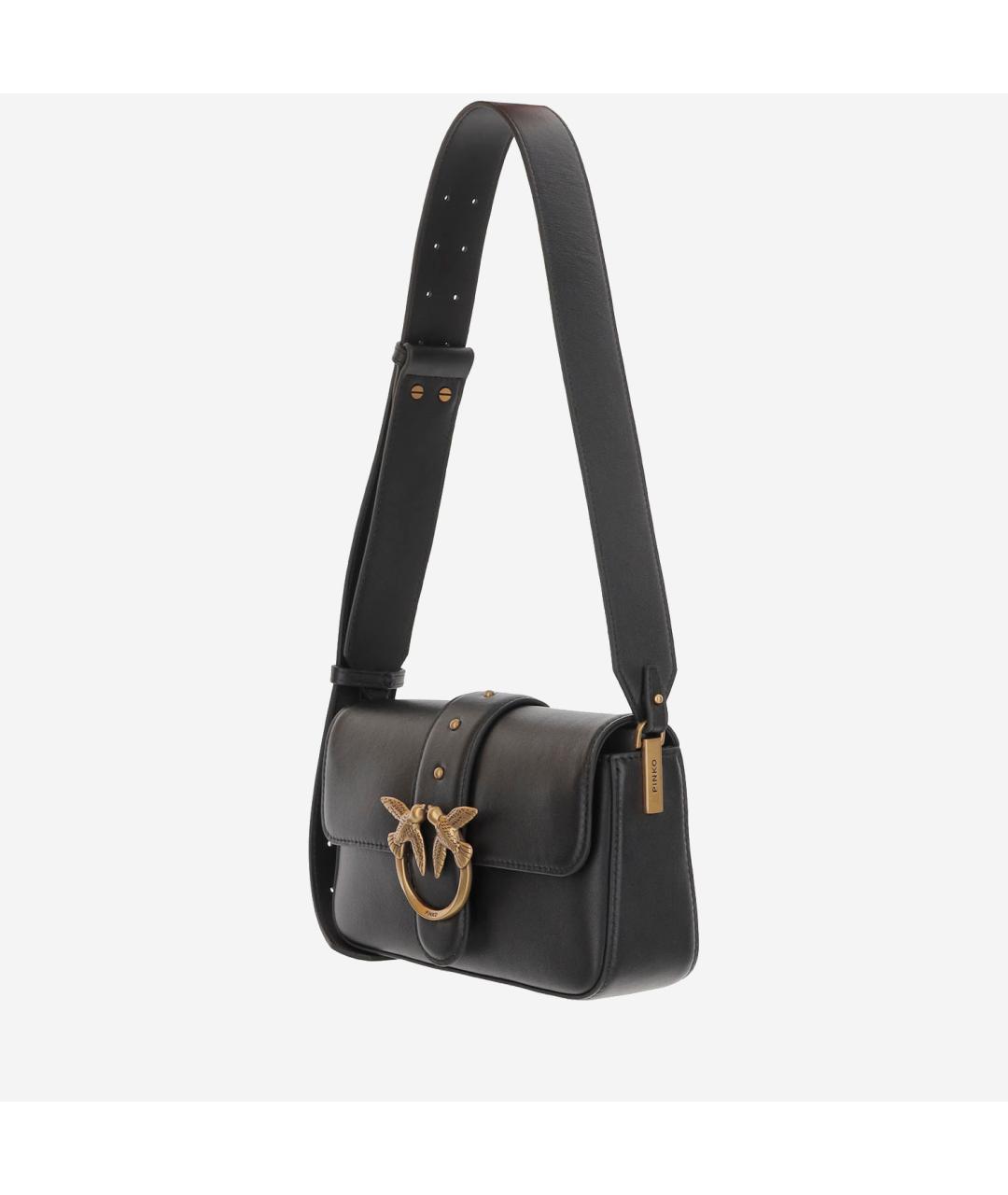 PINKO Черная кожаная сумка через плечо, фото 2