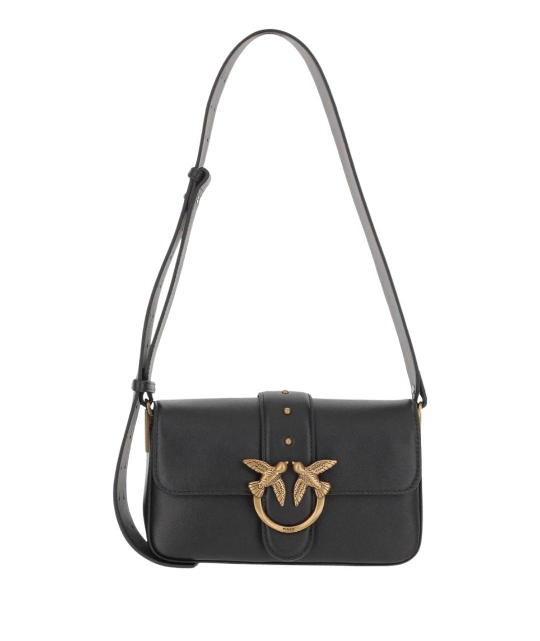 PINKO Черная кожаная сумка через плечо, фото 1