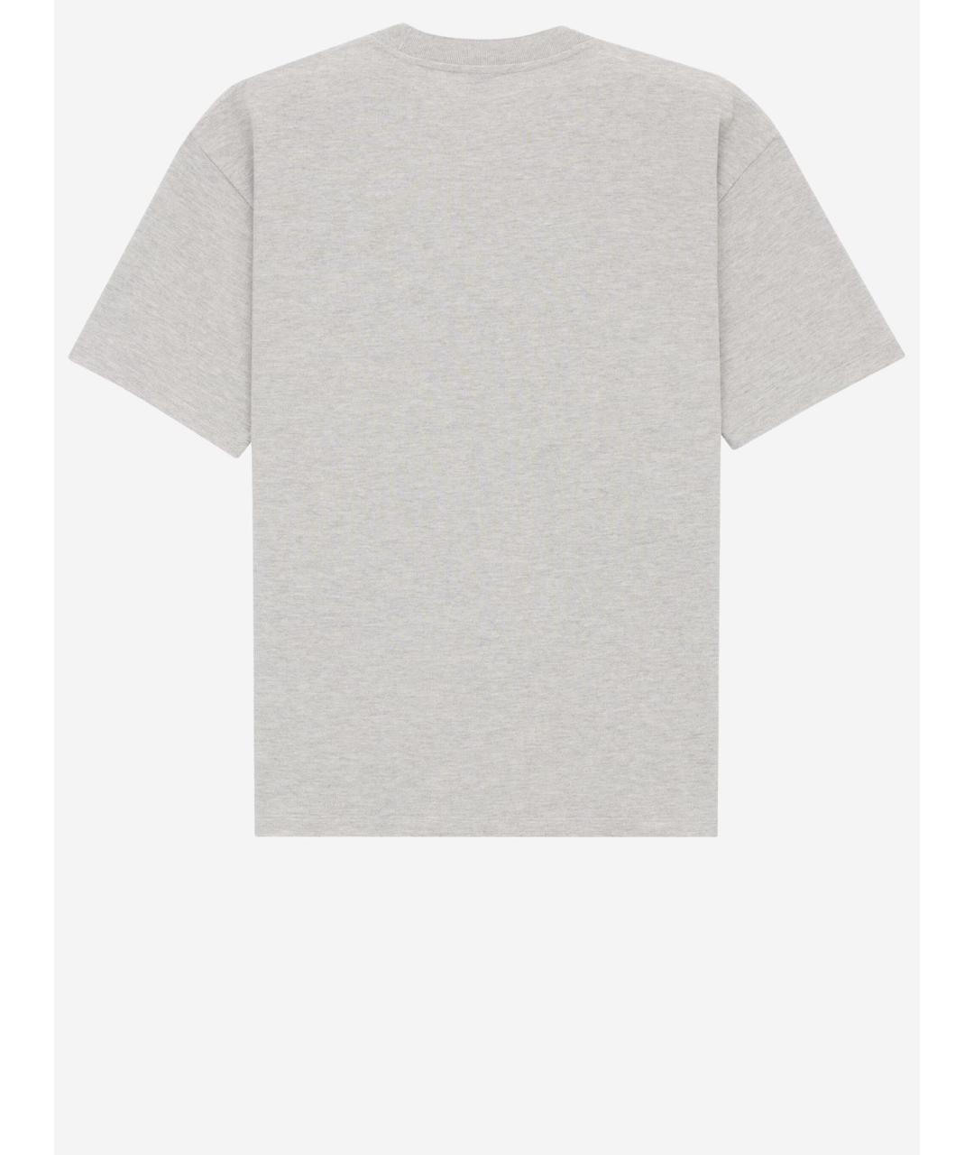 SAINT LAURENT Серая хлопко-полиэстеровая футболка, фото 2