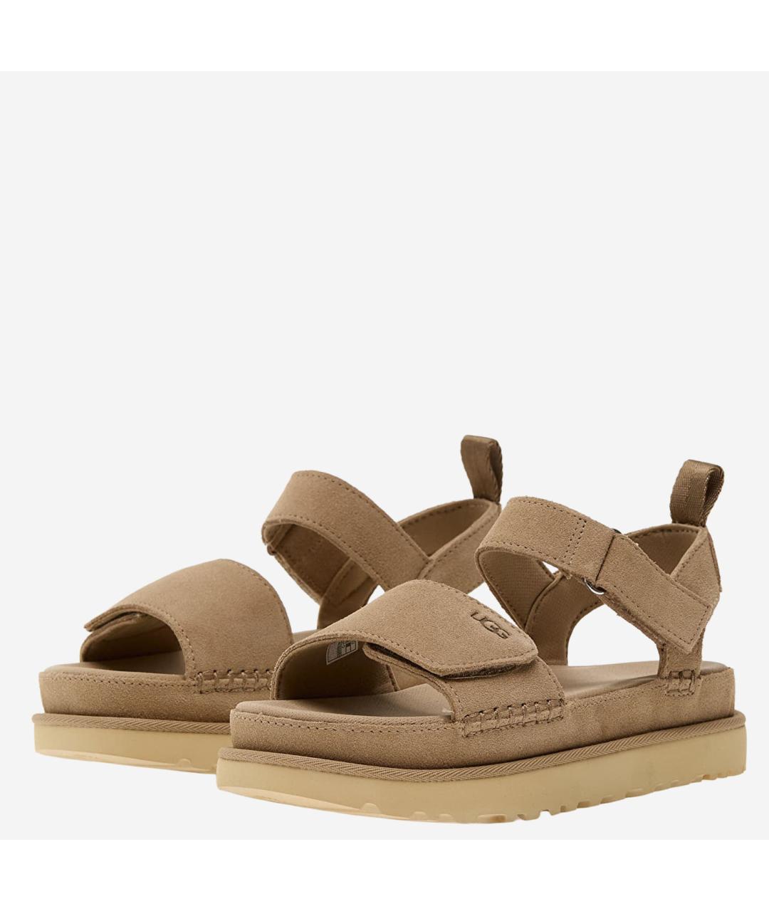 UGG AUSTRALIA Бежевые замшевые босоножки, фото 3