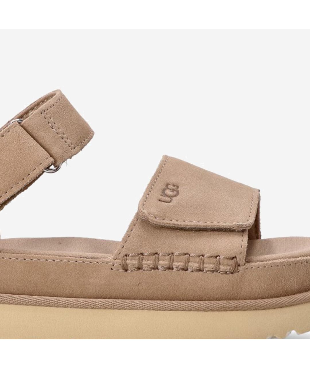 UGG AUSTRALIA Бежевые замшевые босоножки, фото 5