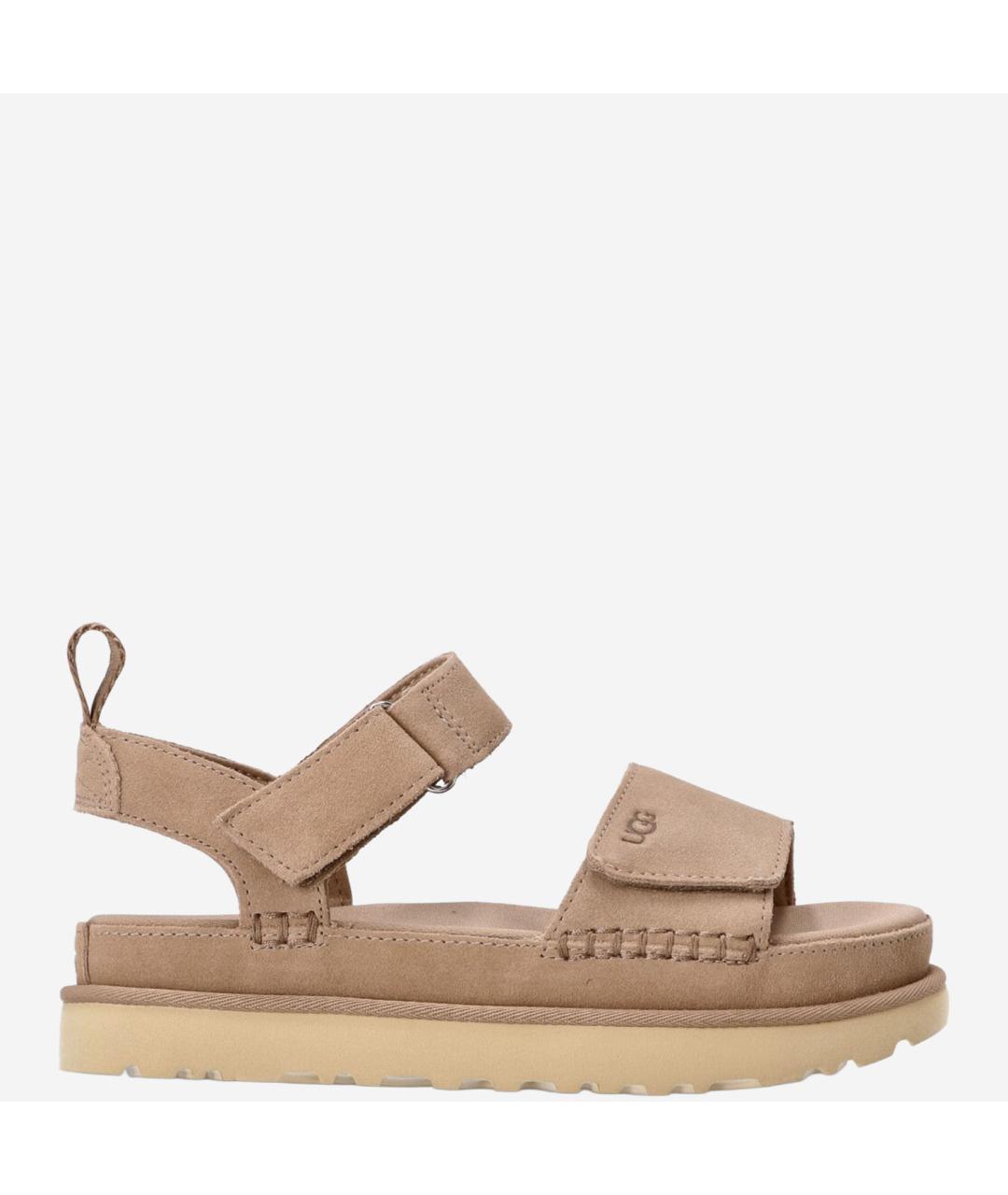 UGG AUSTRALIA Бежевые замшевые босоножки, фото 6