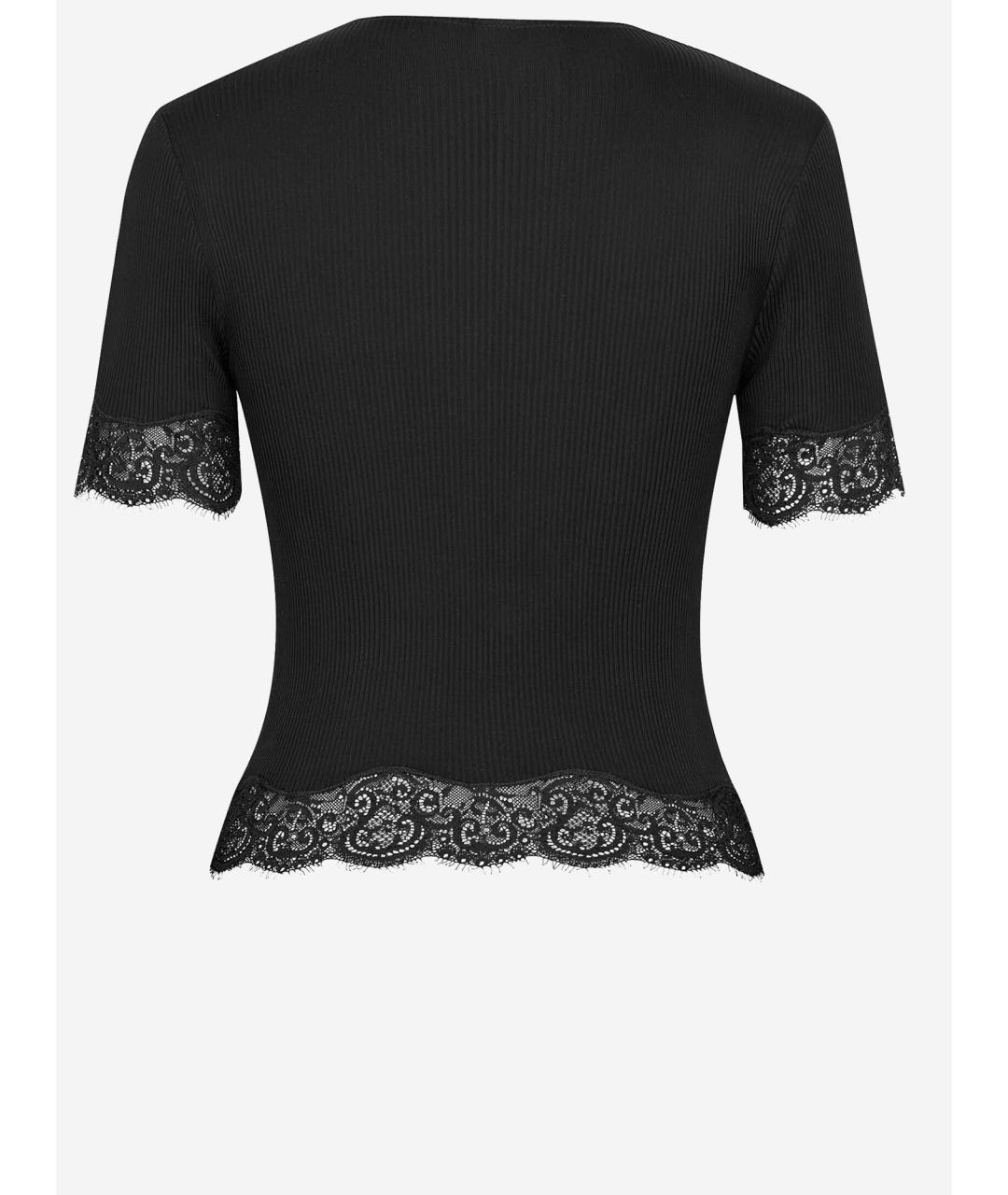 SAINT LAURENT Черная шелковая футболка, фото 2