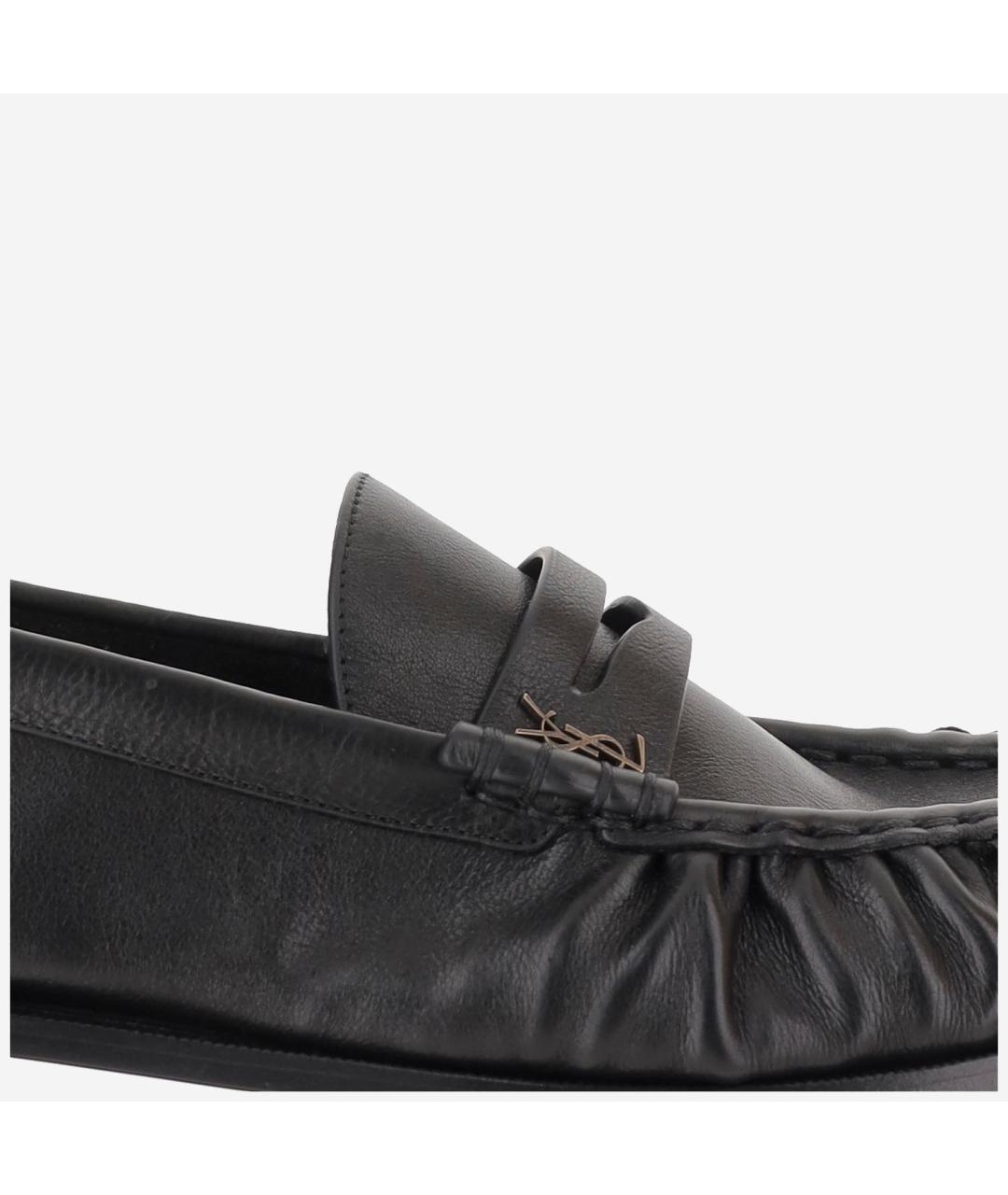 SAINT LAURENT Черные кожаные лоферы, фото 5