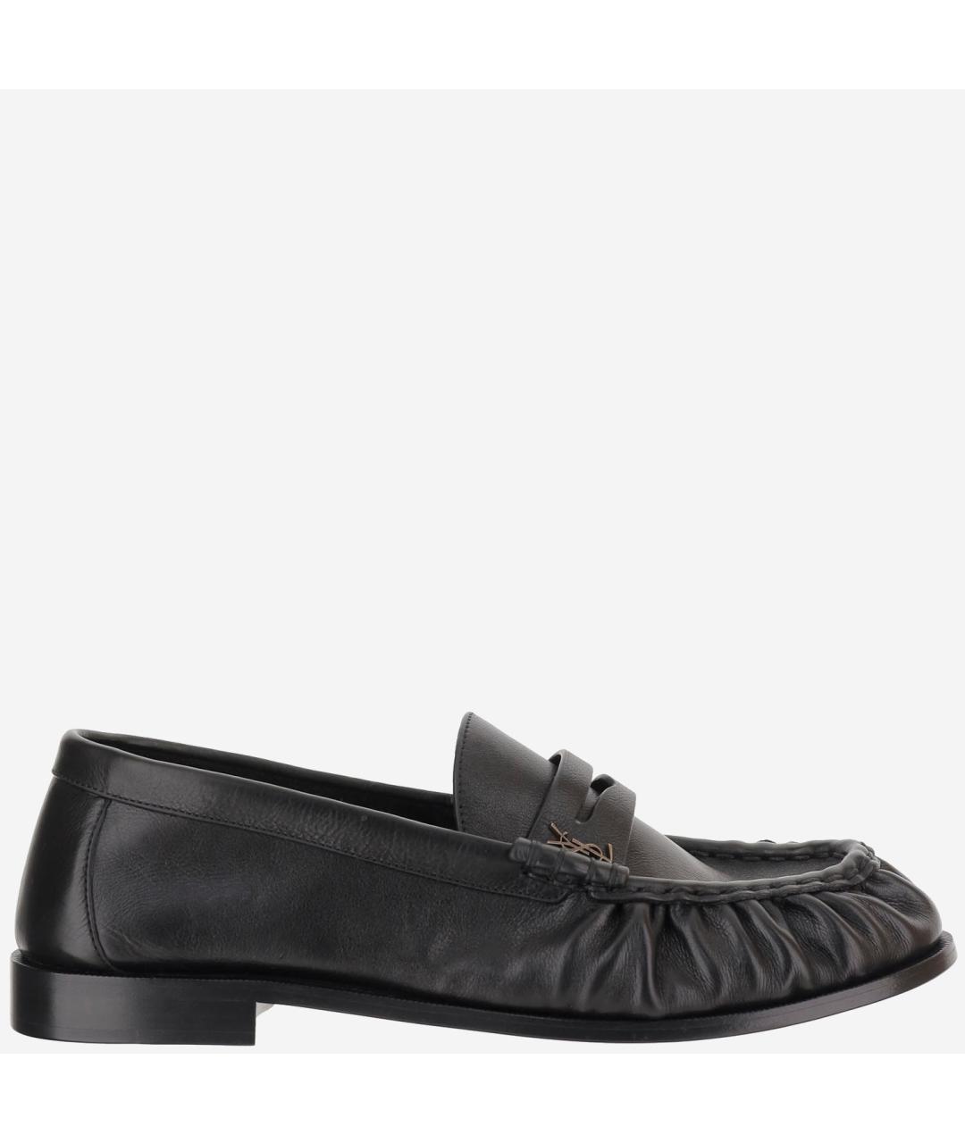 SAINT LAURENT Черные кожаные лоферы, фото 6