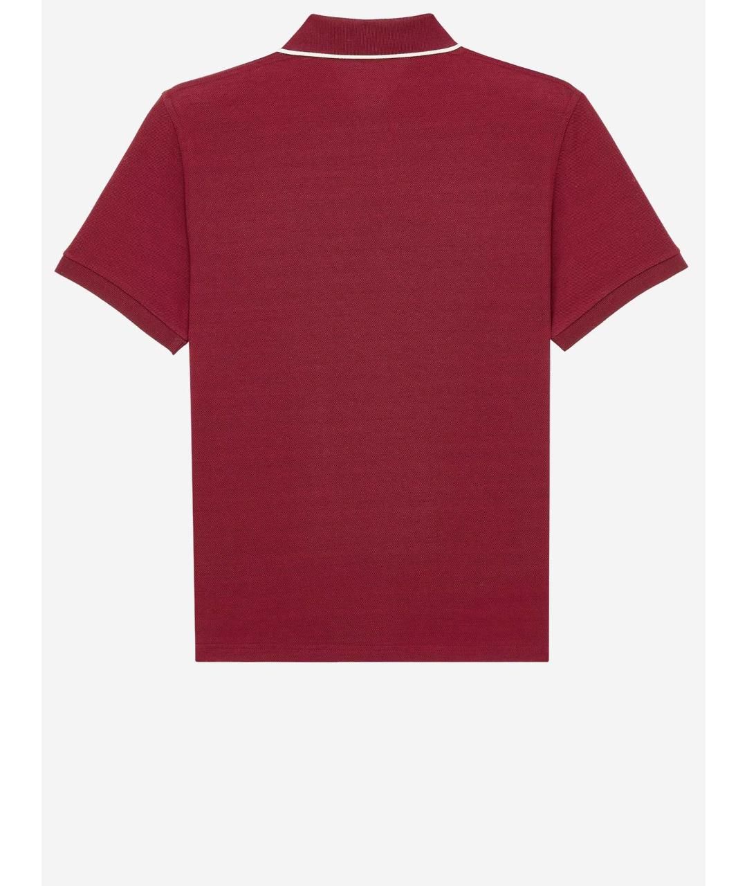 SAINT LAURENT Бордовое хлопковое поло с коротким рукавом, фото 2