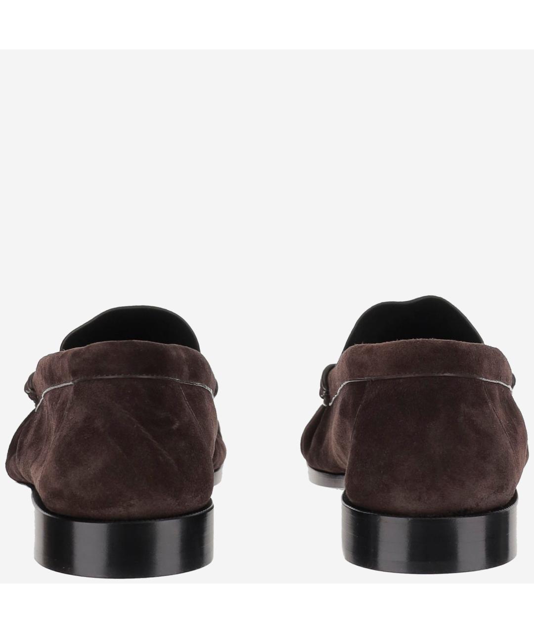 SAINT LAURENT Коричневые замшевые лоферы, фото 4