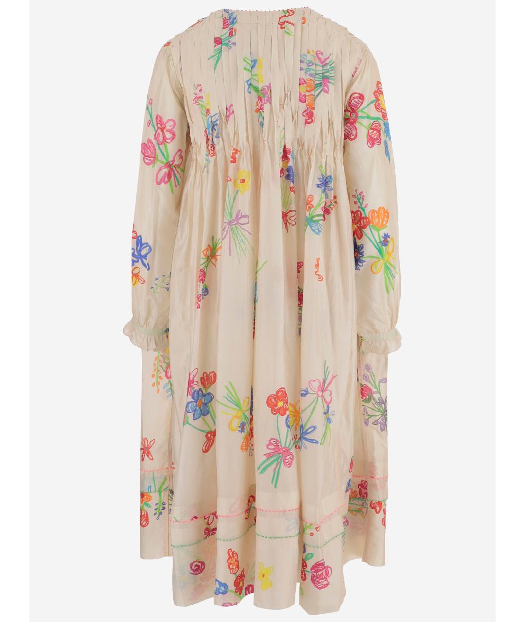 PERO Бежевое шелковое повседневное платье, фото 2