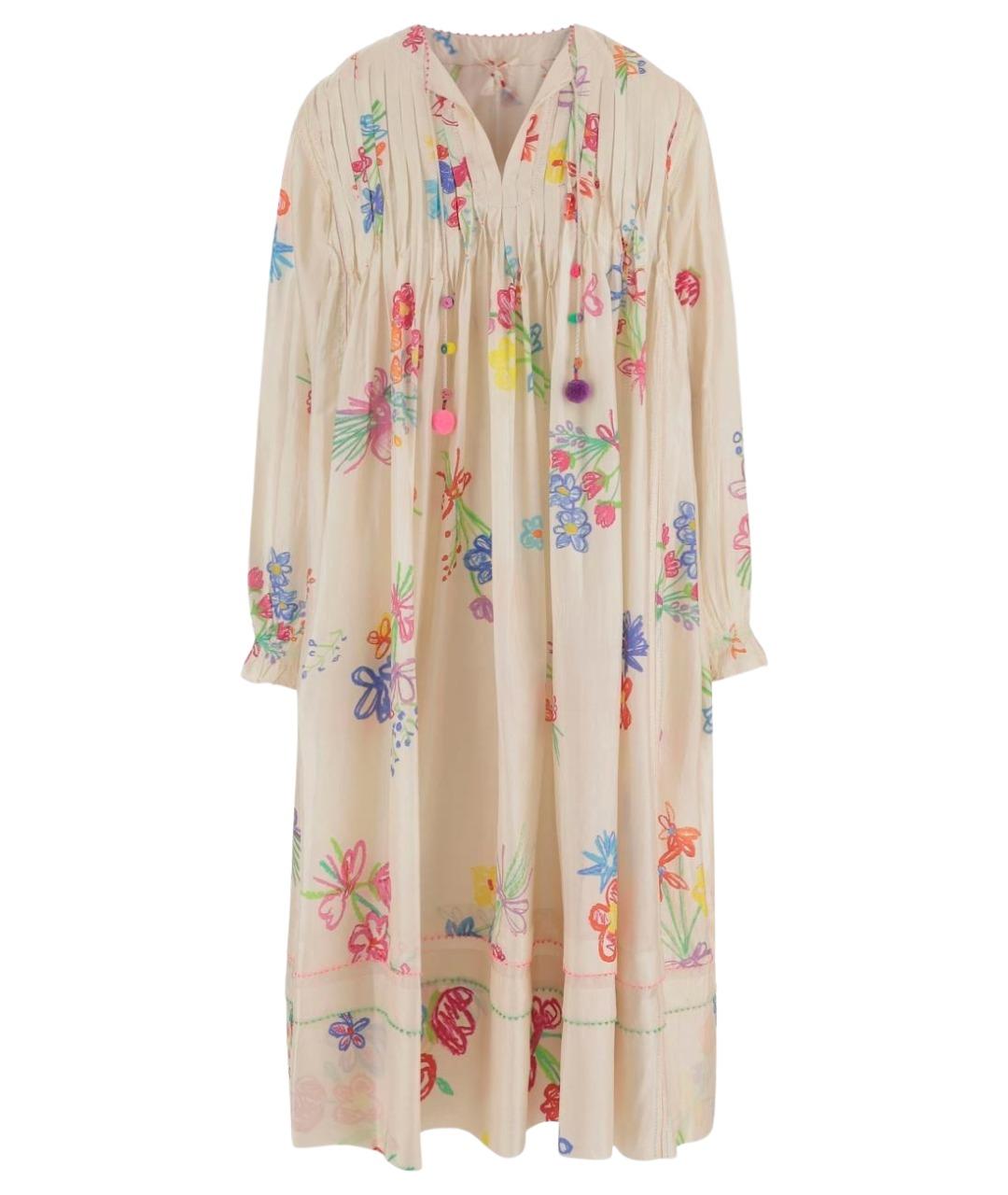 PERO Бежевое шелковое повседневное платье, фото 1