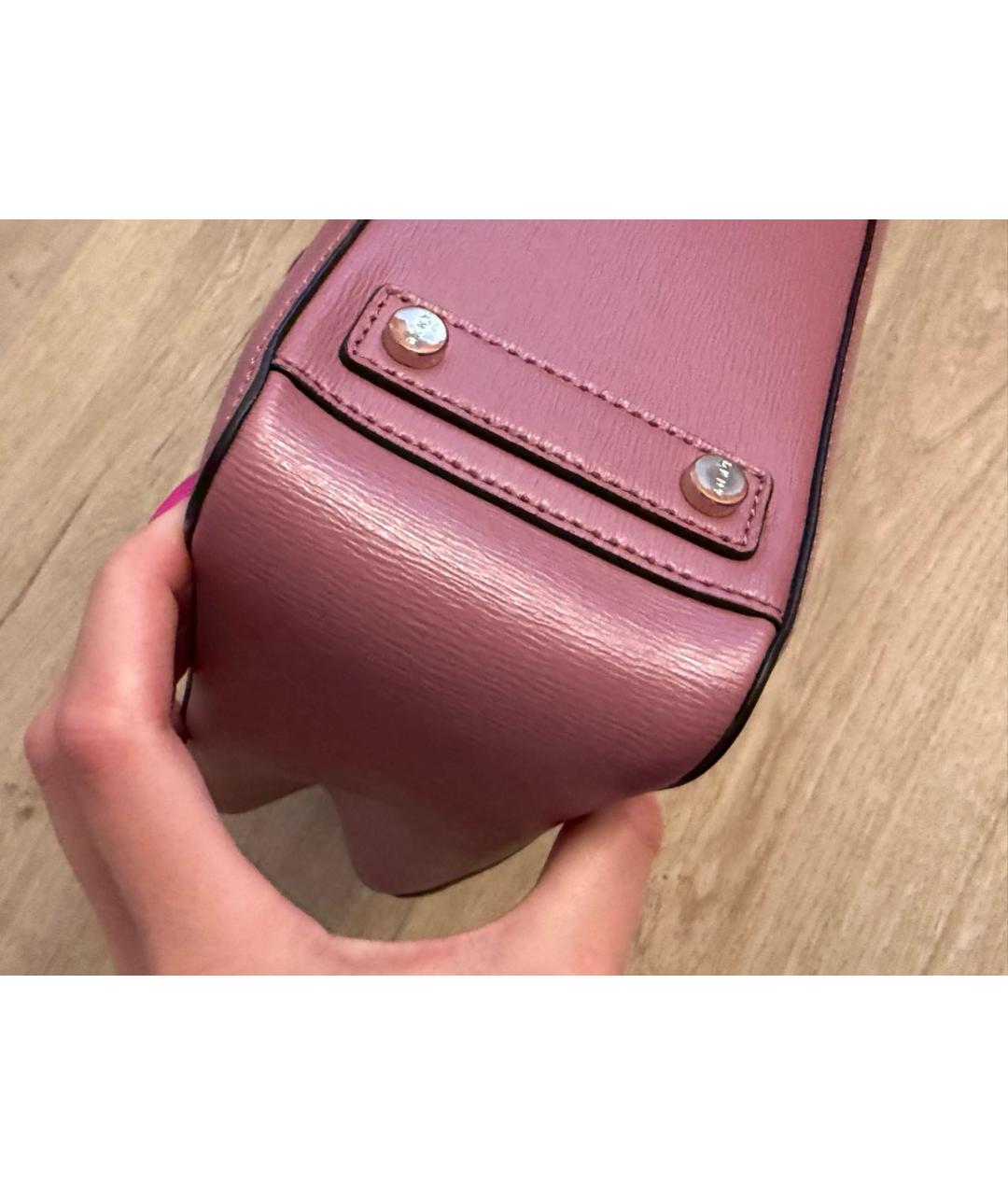 DKNY Розовая кожаная сумка через плечо, фото 5