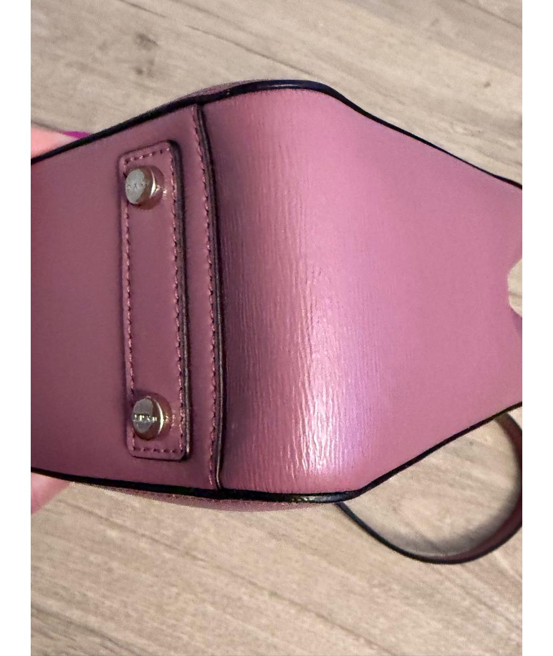 DKNY Розовая кожаная сумка через плечо, фото 6
