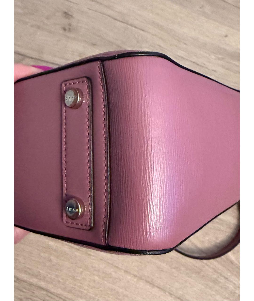 DKNY Розовая кожаная сумка через плечо, фото 7
