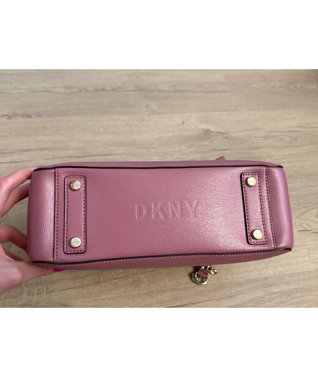 DKNY Розовая кожаная сумка через плечо, фото 4