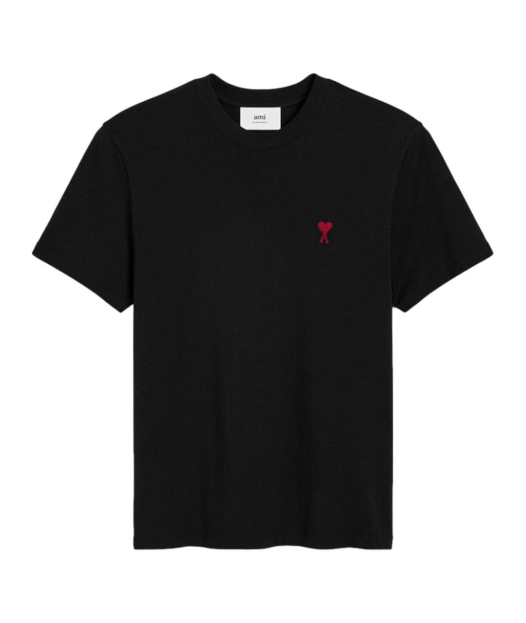 Ami Paris Черная хлопковая футболка, фото 1